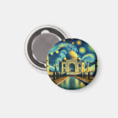 Taj Mahal India Starry Night Magnet (Vorderseite/Rückseite)