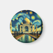 Taj Mahal India Starry Night Magnet (Vorne)