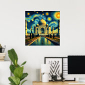 Taj Mahal India Starry Night Poster (Heimbüro)