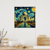 Taj Mahal India Starry Night Poster (Küche)