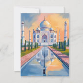 Taj Mahal India Travel Painting Card (Vorderseite)