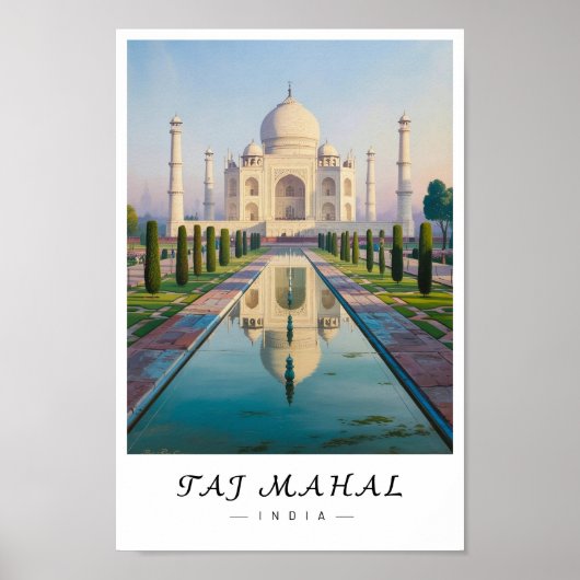 Taj Mahal India Wall Art, Agra Landmark Poster (Vorne)
