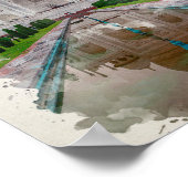 Taj Mahal India Watercolor Art Poster (Ecke)