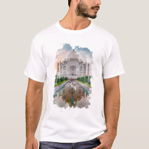 Taj Mahal Indien Aquarell Kunst   T-Shirt