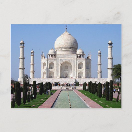 Taj Mahal, Indien "Krone des Palastes" Postkarte (Vorderseite)
