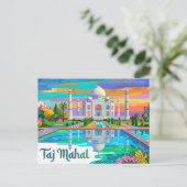 Taj Mahal Indien Postkarte (Stehend Vorderseite)