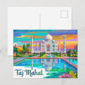 Taj Mahal Indien Postkarte (Vorne/Hinten)