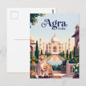 Taj Mahal Indien Postkarte (Vorne/Hinten)