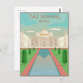 Taj Mahal, Indien Postkarte (Vorne/Hinten)