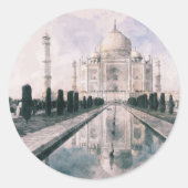 Taj Mahal, Indien Runder Aufkleber (Vorderseite)