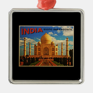 Taj Mahal Indien Vintage Ornament Aus Metall