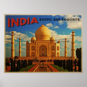Taj Mahal Indien Vintage Poster