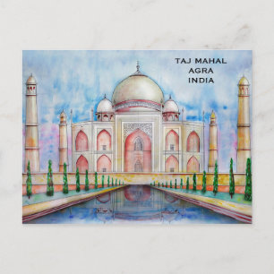 Taj Mahal Indien Vintage Tourismus Reise Hinzufüge Postkarte