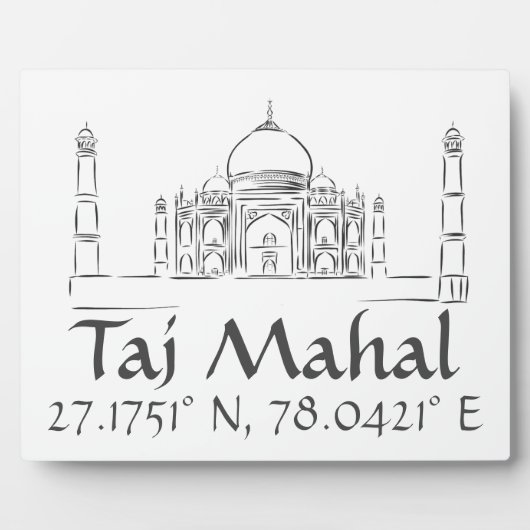 Taj Mahal Latitude Longitude Fotoplatte (Vorderseite)