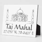 Taj Mahal Latitude Longitude Fotoplatte (Seite)