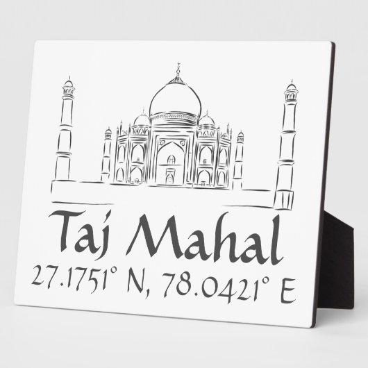 Taj Mahal Latitude Longitude Fotoplatte (Seite)