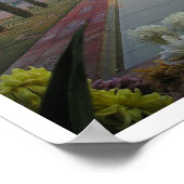 Taj Mahal Mausoleum bei Sunrise Poster (Ecke)