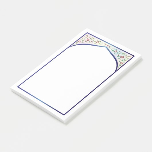 Taj Mahal mit Blumen Post-it Klebezettel (angewinkelt)