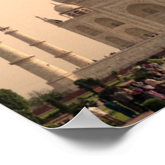 Taj Mahal mit Menschen Poster (Ecke)