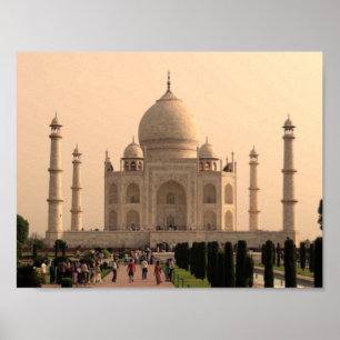 Taj Mahal mit Menschen Poster