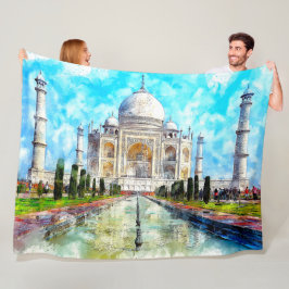 TAJ MAHAL PAINTING FLEECEDECKE