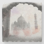 Taj Mahal Postcard Vintage Travel Steinuntersetzer (Vorderseite)