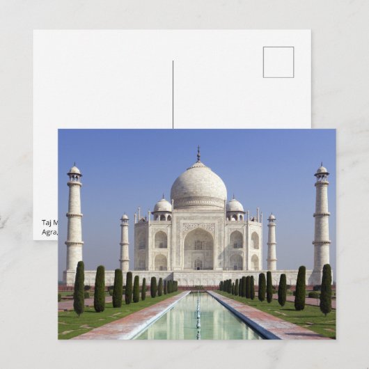 Taj Mahal Postkarte (Vorne/Hinten)