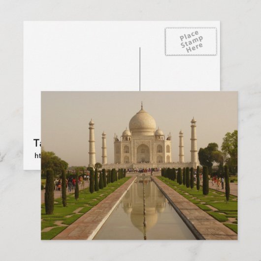 Taj Mahal Postkarte (Vorne/Hinten)