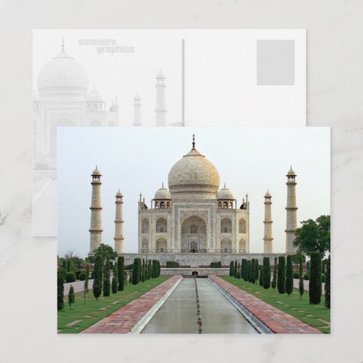 Taj Mahal Postkarte (Vorne/Hinten)