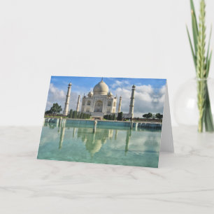 Taj Mahal reflektiert Wasser Feiertagskarte
