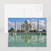 Taj Mahal reflektiert Wasser Postkarte (Vorne/Hinten)
