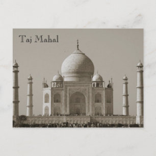 Taj mahal sepia india postkarte