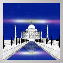 Taj Mahal Seven Wonders illustration