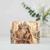 Taj Mahal Sonnenuntergang Postkarte (Stehend Vorderseite)