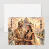 Taj Mahal Sonnenuntergang Postkarte (Vorne/Hinten)