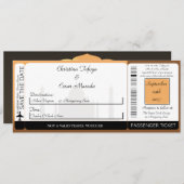 Taj Mahal Sunset Boarding Pass Hochzeit Einladung (Vorne/Hinten)