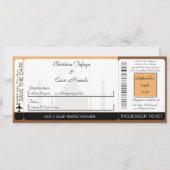 Taj Mahal Sunset Boarding Pass Hochzeit Einladung (Vorderseite)