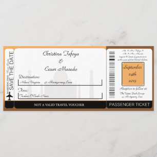 Taj Mahal Sunset Boarding Pass Hochzeit Einladung