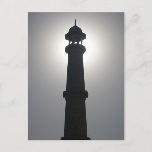 Taj Mahal Turm Postkarte (Vorderseite)
