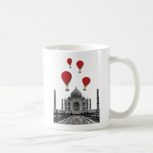 Taj Mahal und glühende Luft-Ballone Kaffeetasse