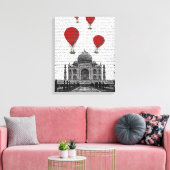 Taj Mahal und Red Hot Air Balloons Leinwanddruck (Insitu (Wohnzimmer))