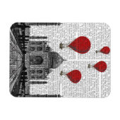 Taj Mahal und Red Hot Air Balloons Magnet (Horizontal)