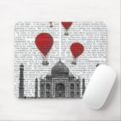 Taj Mahal und Red Hot Air Balloons Mousepad (Mit Mouse)