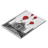 Taj Mahal und Red Hot Air Balloons Notizblock (Linke Seite)