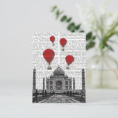 Taj Mahal und Red Hot Air Balloons Postkarte (Stehend Vorderseite)