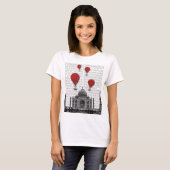 Taj Mahal und Red Hot Air Balloons T-Shirt (Vorne ganz)