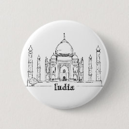 Taj Mahal Vacation Zeichnend Urlaub Kunst Reisen Button