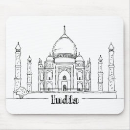 Taj Mahal Vacation Zeichnend Urlaub Kunst Reisen Mousepad