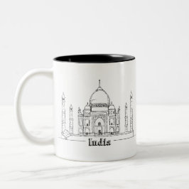 Taj Mahal Vacation Zeichnend Urlaub Kunst Reisen Zweifarbige Tasse