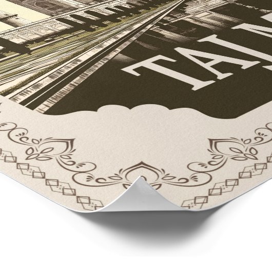 Taj Mahal Vintag Poster (Ecke)